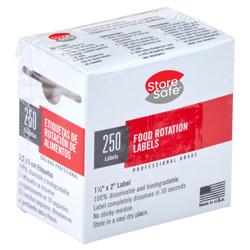 (24 rolls) CAMBRO | StoreSafe® Dissolvable Rotation Labels – Blank, White – 250 labels/roll