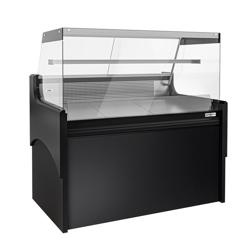 Koelvitrine - 1280x975mm - 2 schuifruiten - recht frontglas - LED-verlichting - 120 liter - zwart