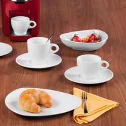 (6 pcs) SELTMANN WEIDEN | Porcelain Saucer Set – Coffe-e-Motion Series – White – Ø 170.5 mm