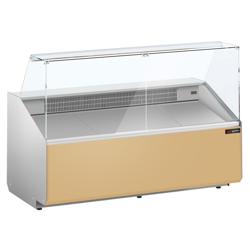 Banco gastronomia professionale - 1881x979mm - Statica - 387 L - Vetro dritto - Colore Dunkelgrau - Pannello frontale Beige