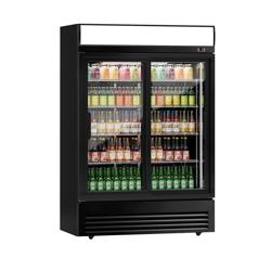 Frigo per bibite - 880 litri - con 2 porte scorrevoli in vetro e display pubblicitario