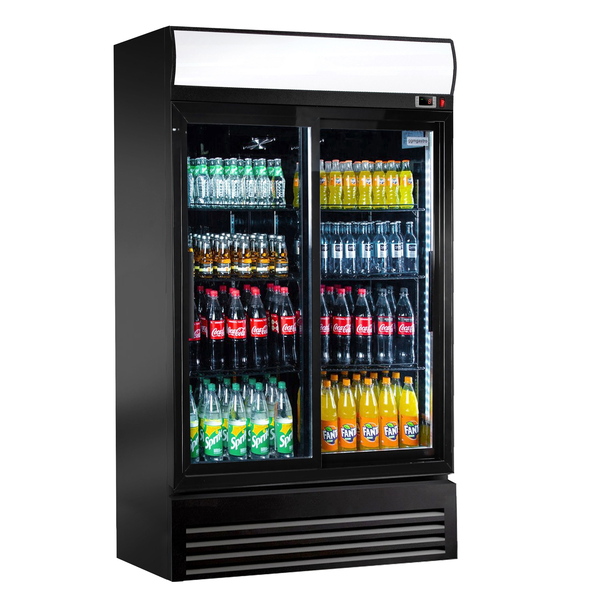 Drankenkoelkast - 880 liter - met 2 glazen schuifdeuren & Reclamedisplay