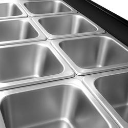 Vetrina refrigerata da banco / Vetrina superiore - 67 litri - 760 mm - per 8x GN 1/6 o 4x GN 1/3