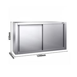Seinäkaappi ruostumattomasta teräksestä PREMIUM - 1200x400mm - liukuovi - korkeus 650mm