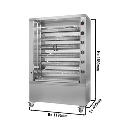 Churrasqueira de frangos, compacta, a gás / PREMIUM - com 6 espetos para 36 frangos