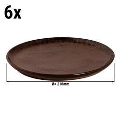 (6 pcs) BAMA COPPER - Assiette plate - Grès - Ø210mm - Cuivre
