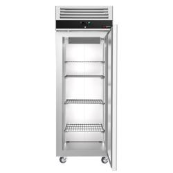 Koelkast RVS ECO - 740mm - 600liter - tot +8°C - met 1 deur - geforceerde koeling, automatische ontdooiing, slot & legroosters