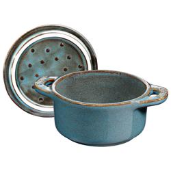 STAUB | CERAMIQUE - طنجرة كوكوت صغيرة - بقطر 100 مم - دائرية - سيراميك - فيروزي عتيق