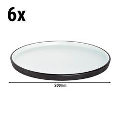 (6 szt.) COSMIC - Talerz płytki - kwadratowy - Porcelana - 200x200mm - Czarny / Biały