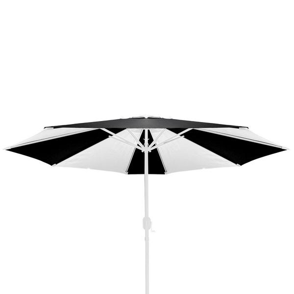 Replacement canopy for parasol - Polyester - Ø2700mm - Black/White - for SPEWF6 & SPEWF6-LED - can be adapted for SPEWF6 & SPEWF6-LED; cut 380mm top hole to integrate solar panel; fabric only, frame not included