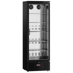Drankenkoelkast - 600mm - 292L - RVS interieur - met 1 glasdeur - zwart