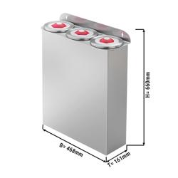 Set distribuitor triplu de pahare – din plastic – variantă de montare pe perete