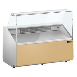 Koeltoonbank - 1256x979mm - 262 liter - front beige - met 2 deuren - rechte ruit