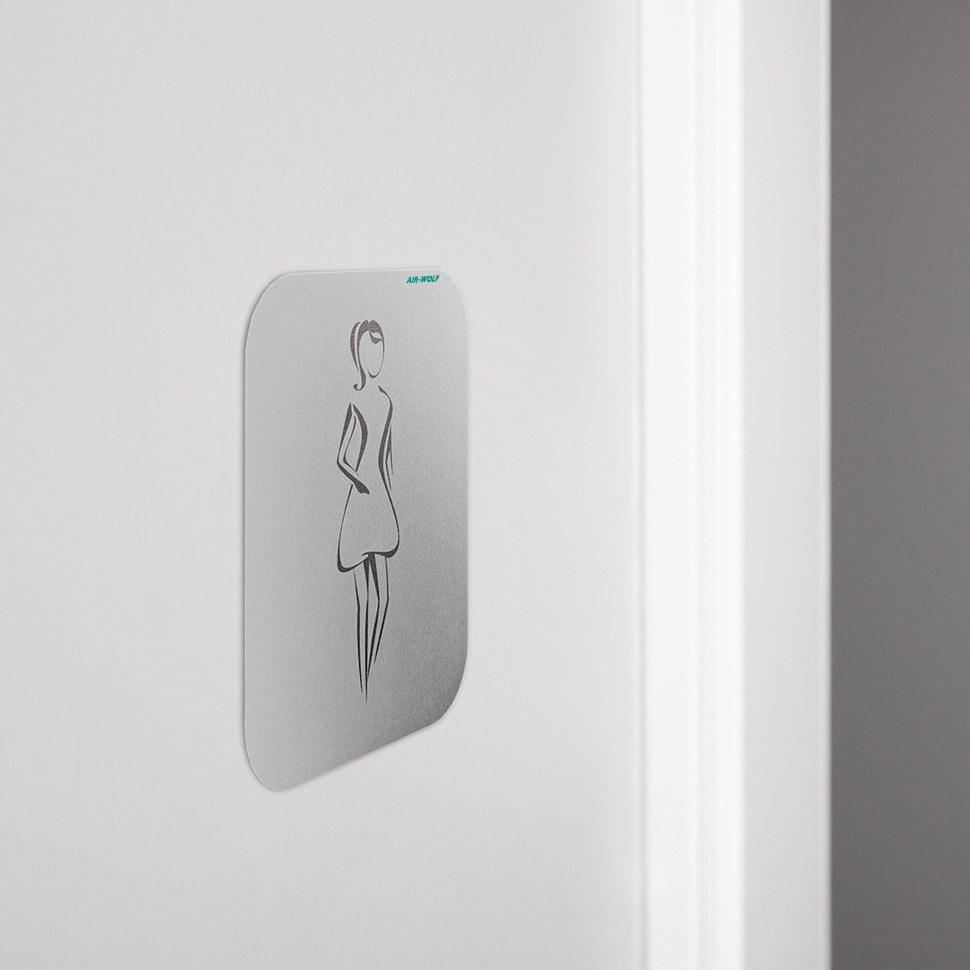 AIR-WOLF | Plaque de porte "Femmes" - autocollante - inox