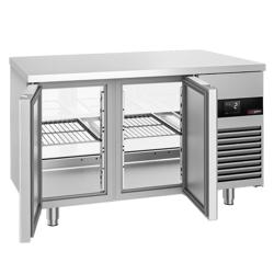 Commercial Counter Fridge - 1400x700mm - with 2 doors - glass doors - capacity 281 litres