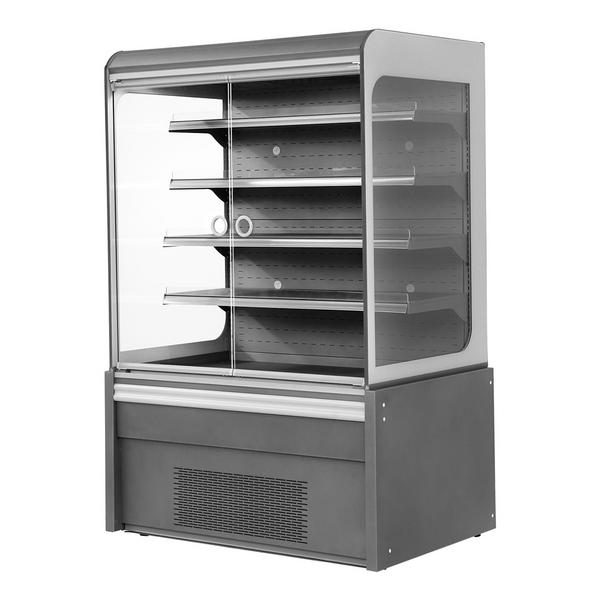 Wall-mounted refrigerated shelf HELSINKI - 1350mm - 650 Litres - with Glass doors &  4 Shelves