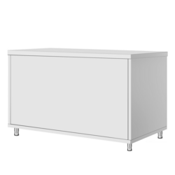 Tavolo armadiato in acciaio inox ECO - 1400x600mm  - con porta scorrevole