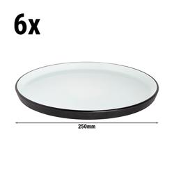 (6 stuks) COSMIC - bord - vlak - rond - porselein - Ø250mm - zwart