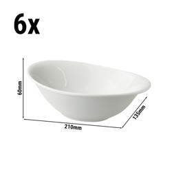 (6 τεμ.) Μπολ πορσελάνης - White Delight - 450 ml - οβάλ - 210x135 mm - λευκό