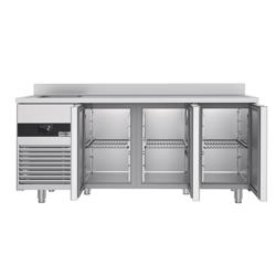 Mostrador refrigerado PREMIUM - 1900x720mm - de trabajo con fregadero a la izquierda - GN 1/1 - refrigeración ventilada - con peto trasero 60mm