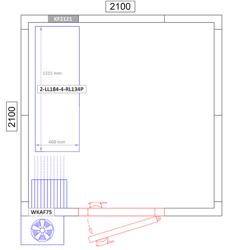 Scaffale in alluminio anodizzato - 1315x1800mm - Profondità: 460mm - con 4 ripiani - Portata: 600 kg