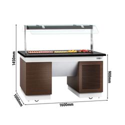 Buffettheke kalt DUBLIN - 1600mm - mit Kühlplatte & Rollen