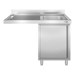 Mueble fregadero con espacio para lavavajillas de acero Inox. - 1,2 m - 1 fregadero a la derecha A 40 x P 50 x A 25 cm 