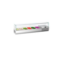 Vetrina Refrigerata Porta Ingredienti / Vetrina Gastronorm PREMIUM PLUS - 1733x413mm - 6x GN 1/3 - vetro frontale curvo