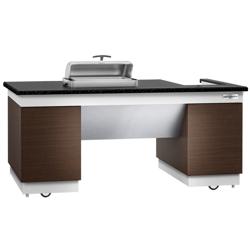 Commercial Dublin Mobile Cooking Station – 2000 x 1000 x 900mm - Black Granite Top - 4 Doors