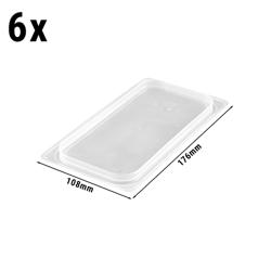 (6 piezas) CAMBRO | Camwear® polipropileno GN tapa 1/3 - hermético - lechoso
