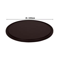 Pizzateller Polyethylen - Talíř na pizzu - se žlábkem na šťávu - polyethylen - Ø 240 mm - hnědá