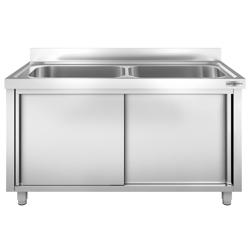 Lavapentole armadiato - 1600x700mm - con 2 vasche 