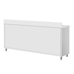Edelstahl Arbeitsschrank ECO - 1800x600mm - mit Schiebetür & Aufkantung