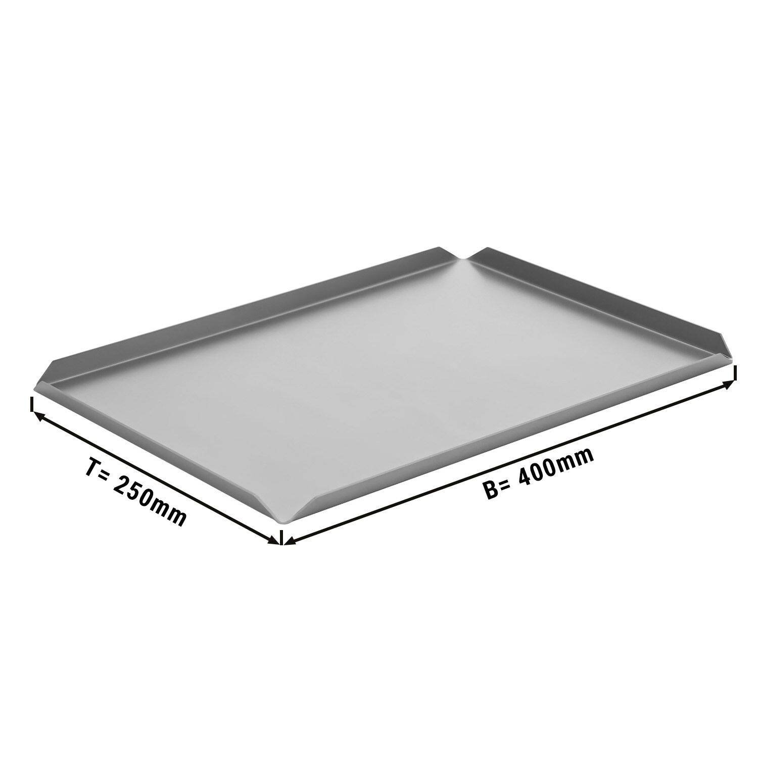 (5 pcs) Plateau de présentation - Aluminium anodisé - 400x250x10mm - Argent