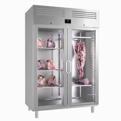 Professionele vleesrijpingskast - 1325x868mm - met 2 glazen deuren - RVS - 1240 liter