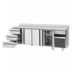  میز خنک کننده پریمیوم - 2300*700 میلیمتر -    سه درب و سه کشو - میز دیواره دار