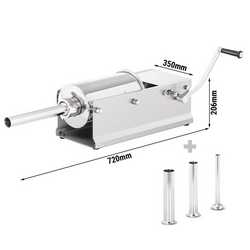 Embutidora manual - 5 litros - acero inoxidable - incl. 4 accesorios