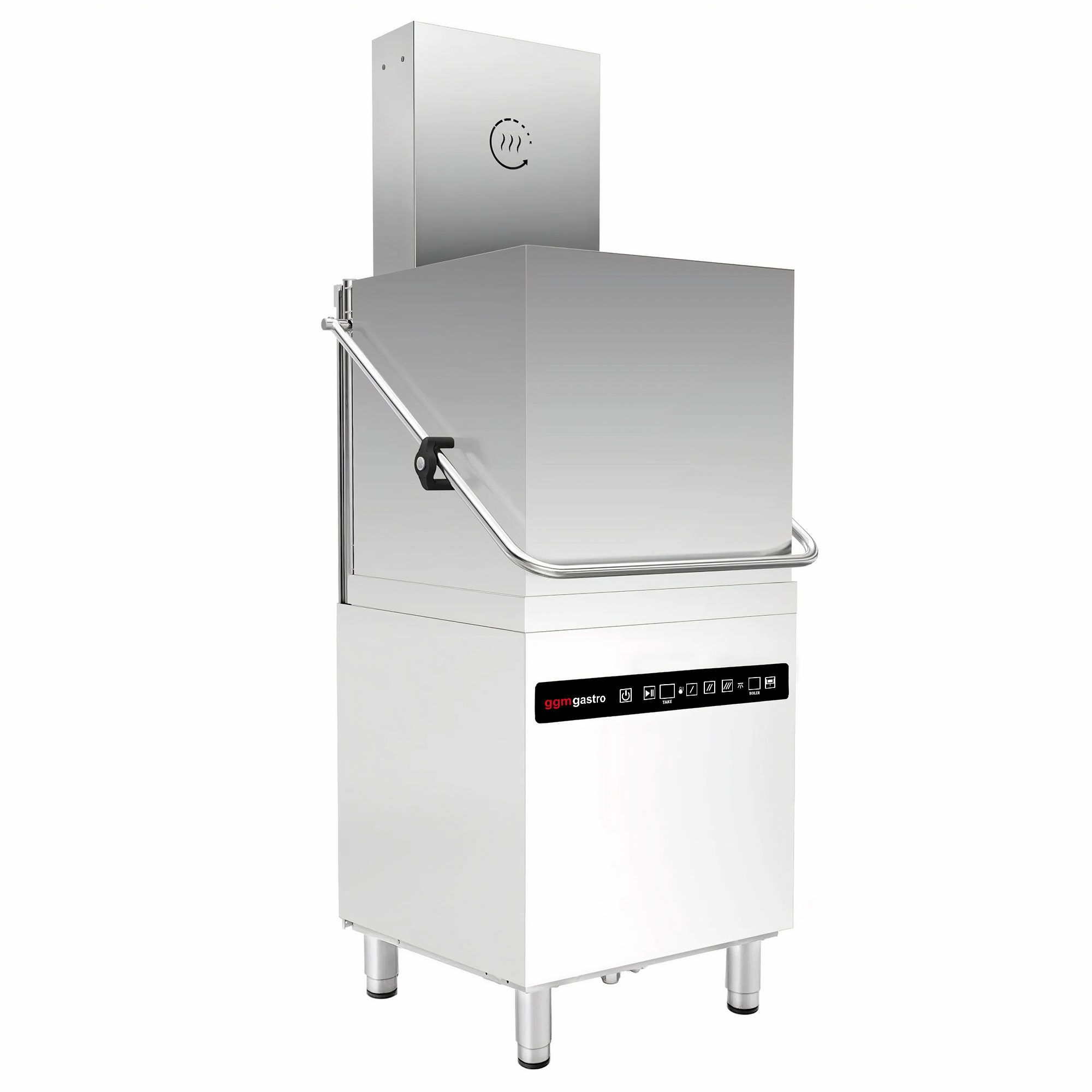 Lave-vaisselle à capot – Numérique – 8,7 kW – avec récupération de chaleur, pompe de détergent, de rinçage et de vidange