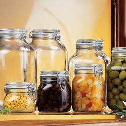 (6 pieces) BORMIOLI ROCCO | Fido Clip-Top Preserving Jars – 1 litre - airtight seal - clear glass