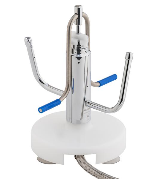 Glazen spoeler Horeca voor spoelbak - met zuignappen en slang - met automatische waterafsluiting