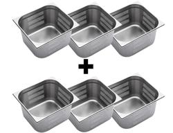 GN kantiner i rostfritt stål 2/3 - perforerad - djup: 200 mm