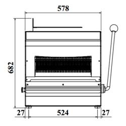 Asztali kenyérszeletelő gép - Szeletvastagság 13 mm - Teljesítmény 370 W - Kapacitás 500 kenyér/óra