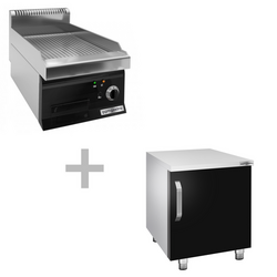 Plaque de cuisson électrique - 3,6 kW - Rainurée - avec sous-structure à 1 porte