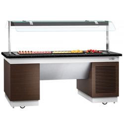 Buffet gekoeld DUBLIN - 2000mm - met gekoelde plaat & zwenkwielen