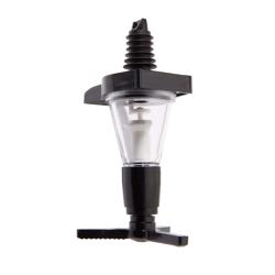 (1 piece) Measured Spirit Bottle Pourer – 35ml measure - drip-free - black - plastic