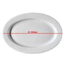 (6 pieces) Pera White Oval Porcelain Plates – 240×180 mm - Stackable