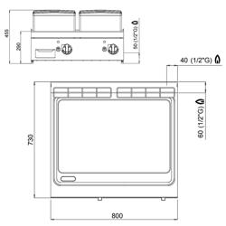 Chapa a gás - 13,8 kW - Lisa