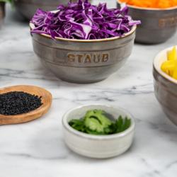 (4) STAUB | Dining Line Ceramic Bowl Set – 4-Piece - White Truffle