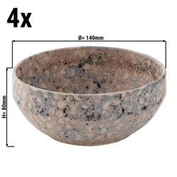 (4 adet) Tatlı / Salata Kasesi - CONFETTI - Steinzeug - yuvarlak - Ø140mm - Rosa