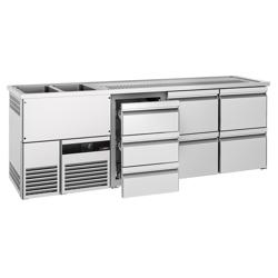 Flessenkoeler PREMIUM - 2500x700mm - 7 laden & 2 glazen deuren
